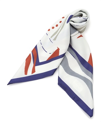 幾何柄スカーフ(ネイビー-フリー)