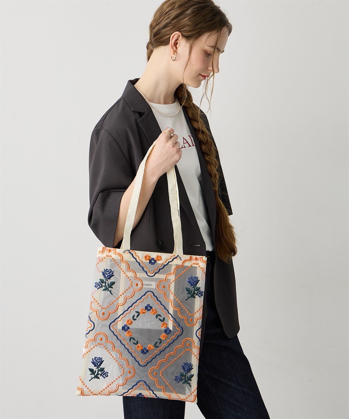 LE SOUK HOLIDAY 【CASSELINI】チュール刺しゅうトートバッグ_variation_1