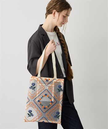 LE SOUK HOLIDAY 【CASSELINI】チュール刺しゅうトートバッグ_variationthumb_1