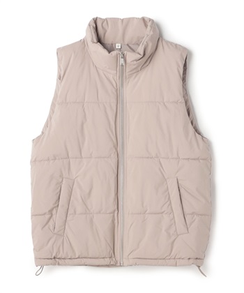 《撥水・防風》アクティかる パウダータフタファイバーダウンベスト【CF/クロスファンクション】(ベージュ-Ｍ)
