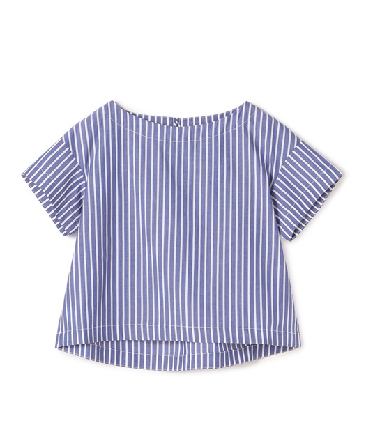 TIME SALE】ストライプ半袖ボートネックブラウス 49AV.junko