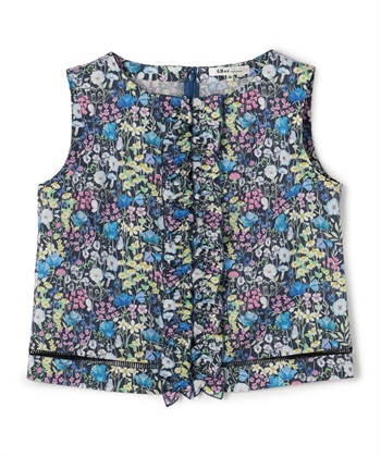 ガーデンプリントノースリーブブラウス(ネイビー-9号)