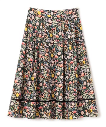 ガーデンプリントフレアスカート(ブラック-9号)