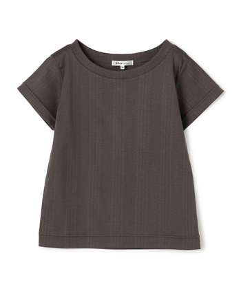 【TIME SALE】ランダムストライプ半袖Tプルオーバー(チャコールグレー-9号)