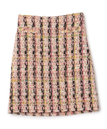 カラーツイードタイトスカート(ピンク-9号)