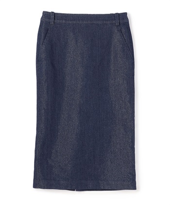 ラメ混ストレッチデニムスカート(ネイビー-9号)