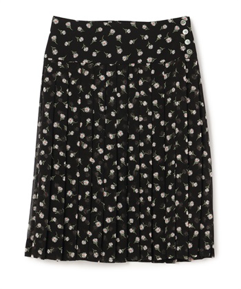 デイジー柄プリーツスカート(ブラック-9号)