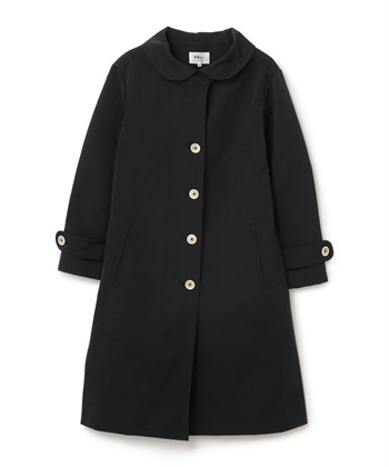 丸衿グログランステンカラーコート(ブラック-9号)