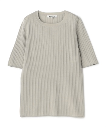 【TIME SALE】キャッシュウールリブトップス(ライトグレー-9号)