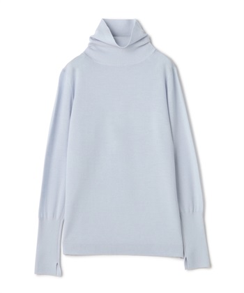 キャッシュウールタートルネックトップス(ブルー-9号)