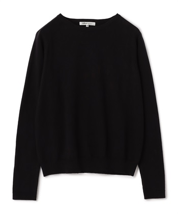 コットンカシミヤプルオーバーニット(ブラック-9号)