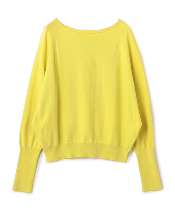 コットンカシミヤリブ切り替えニット(イエロー-9号)
