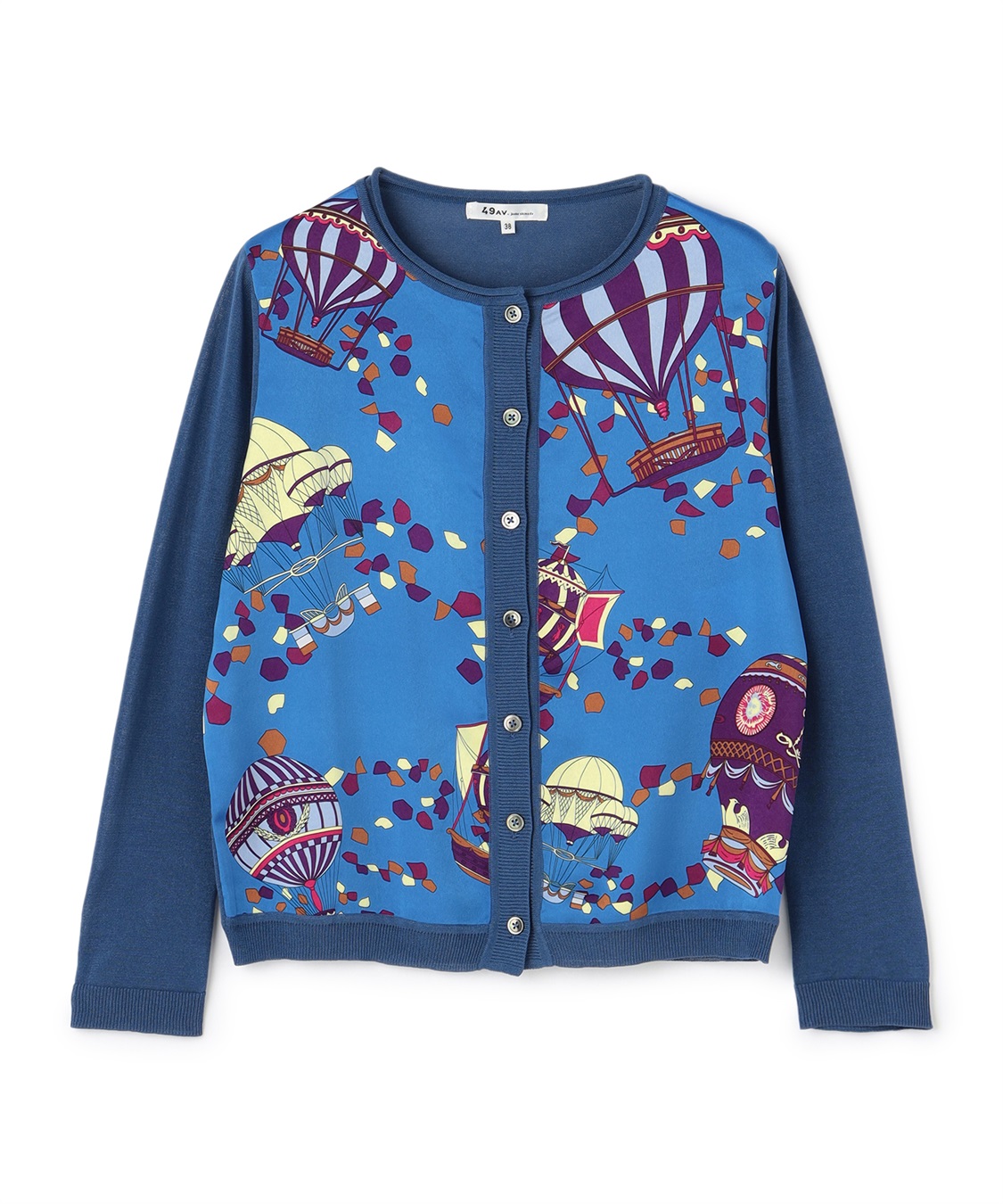 49AV JUNKO SHIMADA プリント切替えニットカーディガン_variation_2