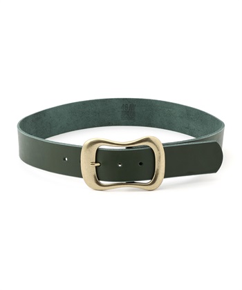 ソリッドレザーベルト(グリーン-フリー)