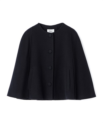 リバー仕立てノーカラージャケット(ブラック-9号)