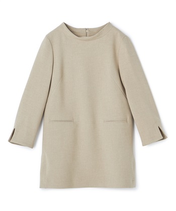 ジョーゼットチュニックプルオーバーブラウス(ベージュ-9号)