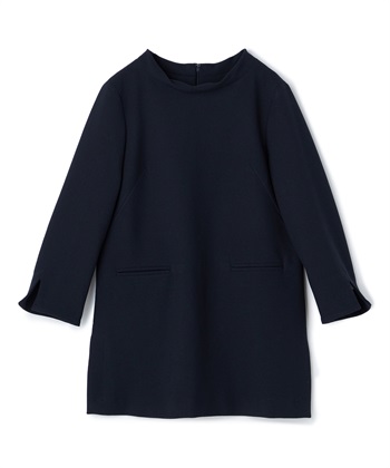 ジョーゼットチュニックプルオーバーブラウス(ネイビー-9号)