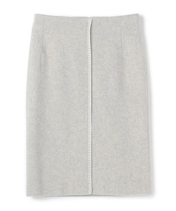 ニットステッチメルトンスカート(ライトグレー-9号)