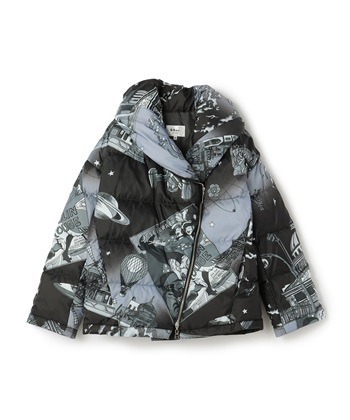 パリナイト総柄ショートダウンジャケット(グレー-9号)