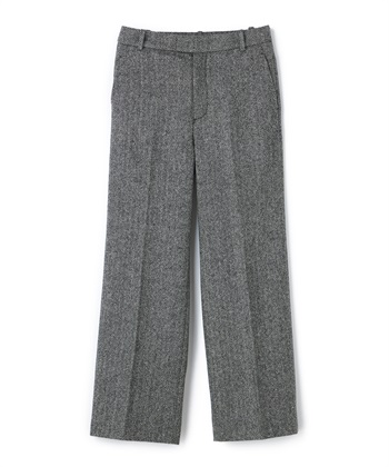 ヘリンボーンストレートロングパンツ(ブラック-9号)