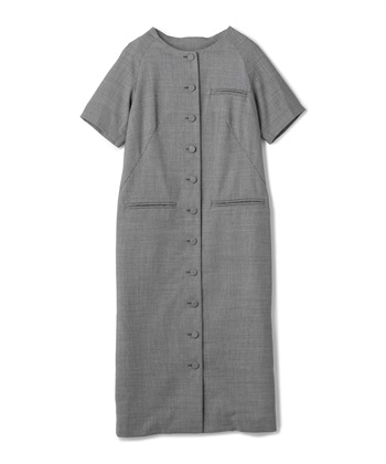 【TIME SALE】バーズアイフロントボタンワンピース(ブラック-9号)