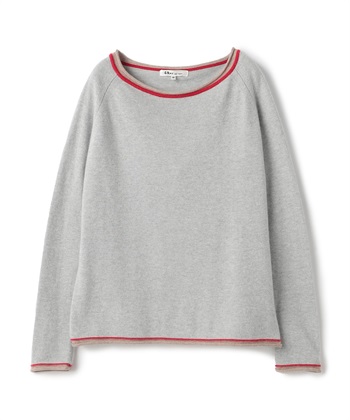 【ECO】配色ニットプルオーバー(ライトグレー-9号)