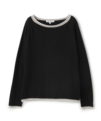 【ECO】配色ニットプルオーバー(ブラック-9号)