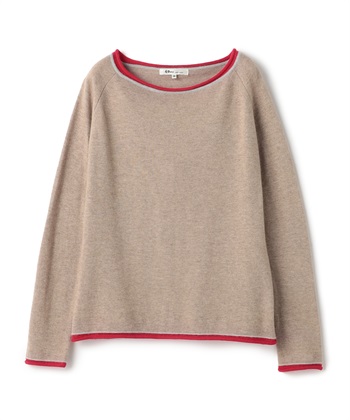 【ECO】配色ニットプルオーバー(モカ-9号)