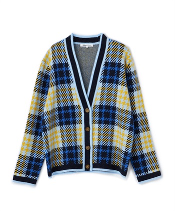 TIME SALE】チェック柄Vネックニットカーディガン 49AV.junko shimada TIME SALE】チェック柄Vネックニットカーディガン 49AV.junko shimada
