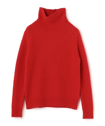 【ECO】ラグランスリーブハイネックニット(レッド-9号)