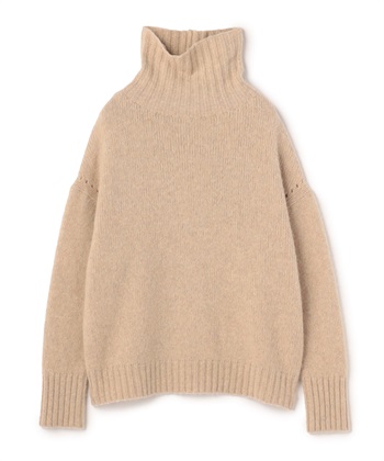 【ECO】ドロップショルダータートルネックニット(モカ-9号)