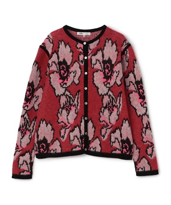 みかみかん様、二つ折 TIME SALE】フラワー柄ニットカーディガン 49AV JUNKO SHIMADA