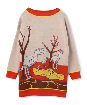 ダイナソージャカードニットプルオーバー(ピンク-9号)