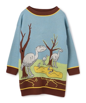 ダイナソージャカードニットプルオーバー(ブルー-9号)