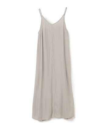 《洗える》エブ楽 Vネックフレアキャミソールワンピース【CF/クロスファンクション】(ベージュ-Ｍ(丈短め))