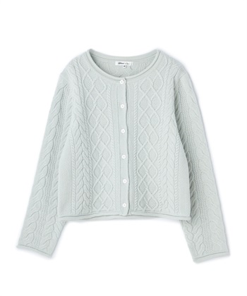 【WEB限定】アルパカケーブルニットカーディガン(ブルー-7号)