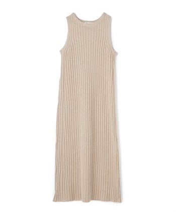 【WEB限定】アルパカリブニットノースリーブニットワンピース(ベージュ-7号)