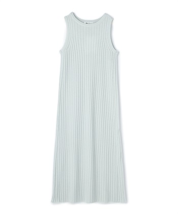 【WEB限定】アルパカリブニットノースリーブニットワンピース(ブルー-7号)