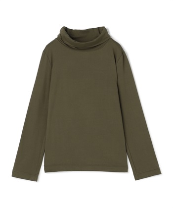 【TIME SALE】吸湿発熱オフタートルカットソー(モスグリーン-9号)