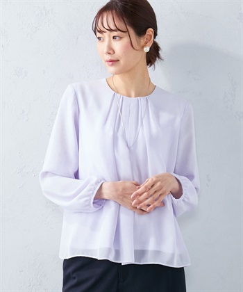A/C DESIGN BY ALPHA CUBIC フロントタックシフォンTブラウス_variationthumb_3