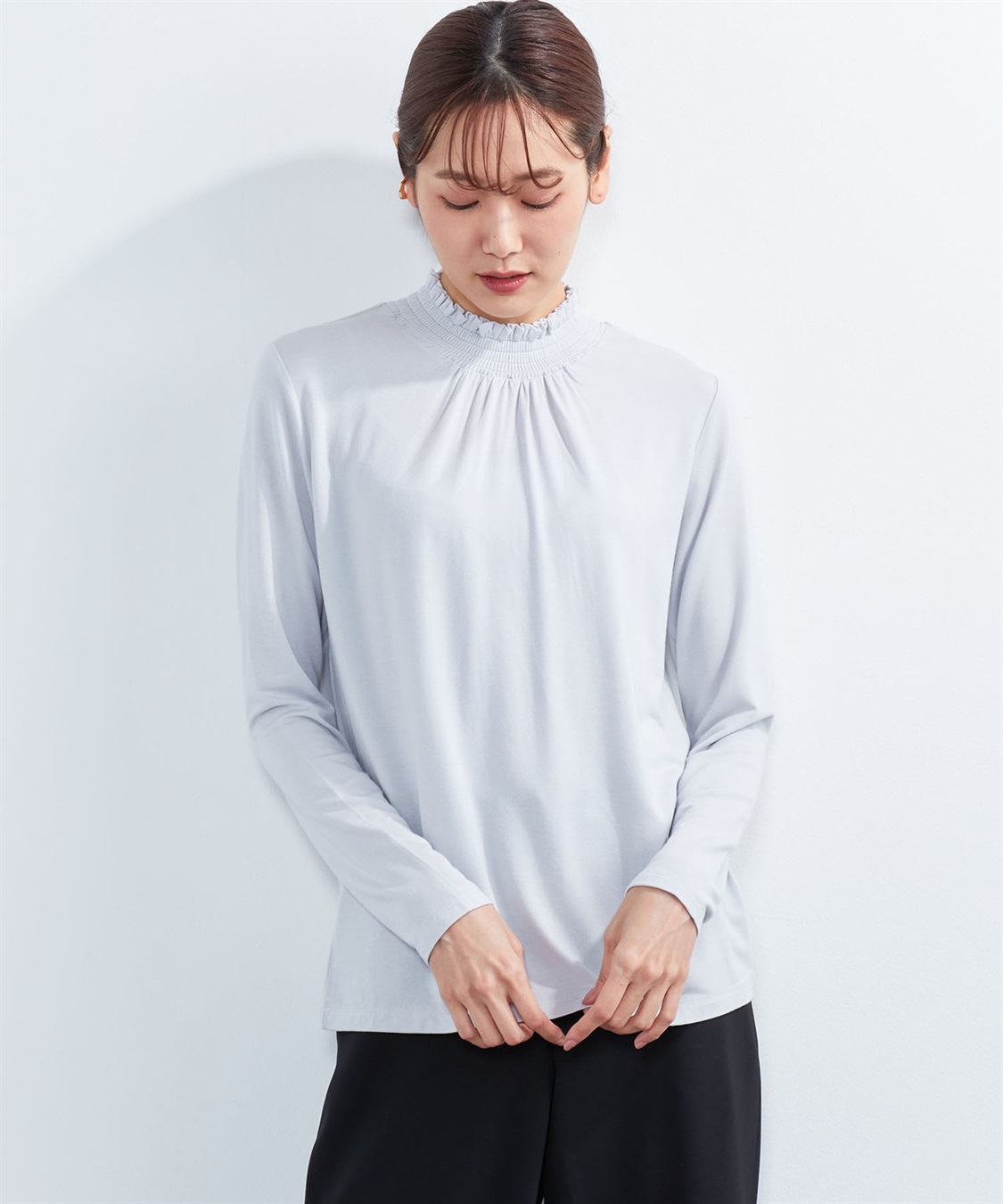 A/C DESIGN BY ALPHA CUBIC シャーリングハイネックカットソー_variation_1