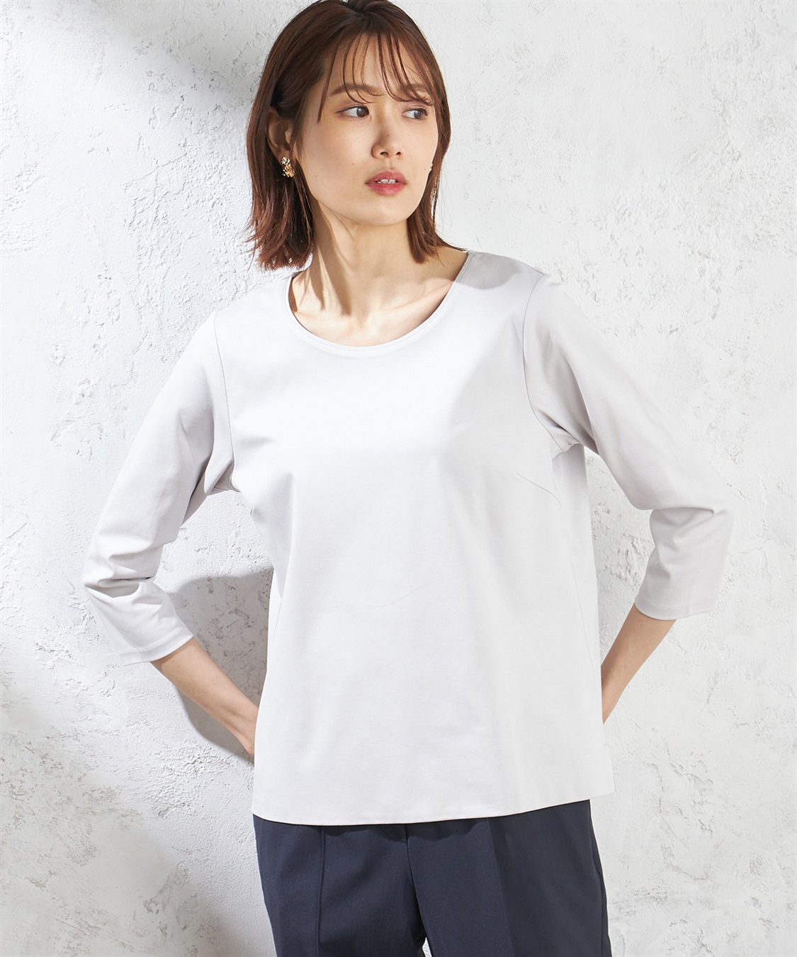 A/C DESIGN BY ALPHA CUBIC WフロントスムースTシャツ_variation_1