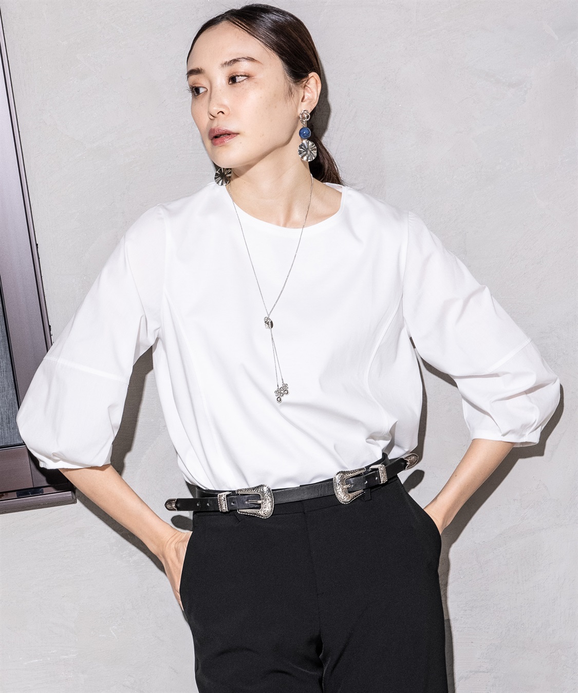 A/C DESIGN BY ALPHA CUBIC クーラータッチボリュームスリーブプルオーバー_main