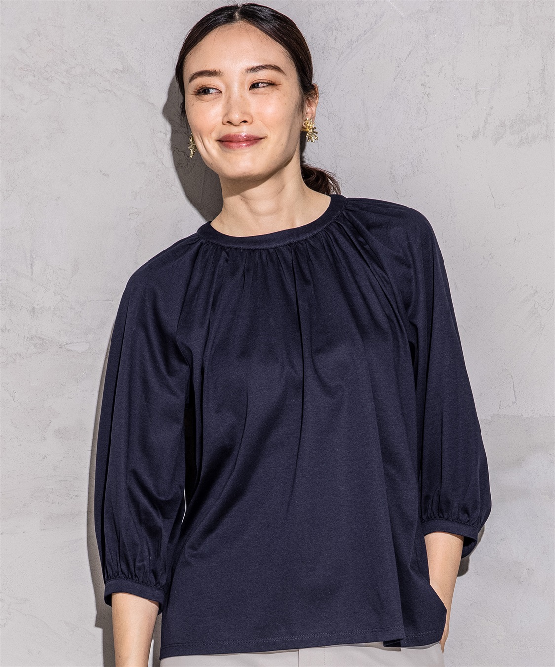 A/C DESIGN BY ALPHA CUBIC クーラータッチシャーリングネックプルオーバー_main