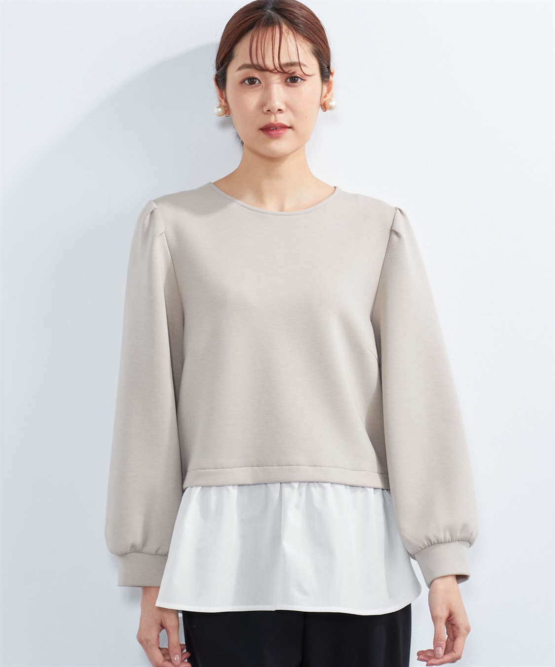 A/C DESIGN BY ALPHA CUBIC パフスリーブドッキングプルオーバー_variation_1