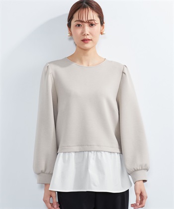 A/C DESIGN BY ALPHA CUBIC パフスリーブドッキングプルオーバー_variationthumb_1