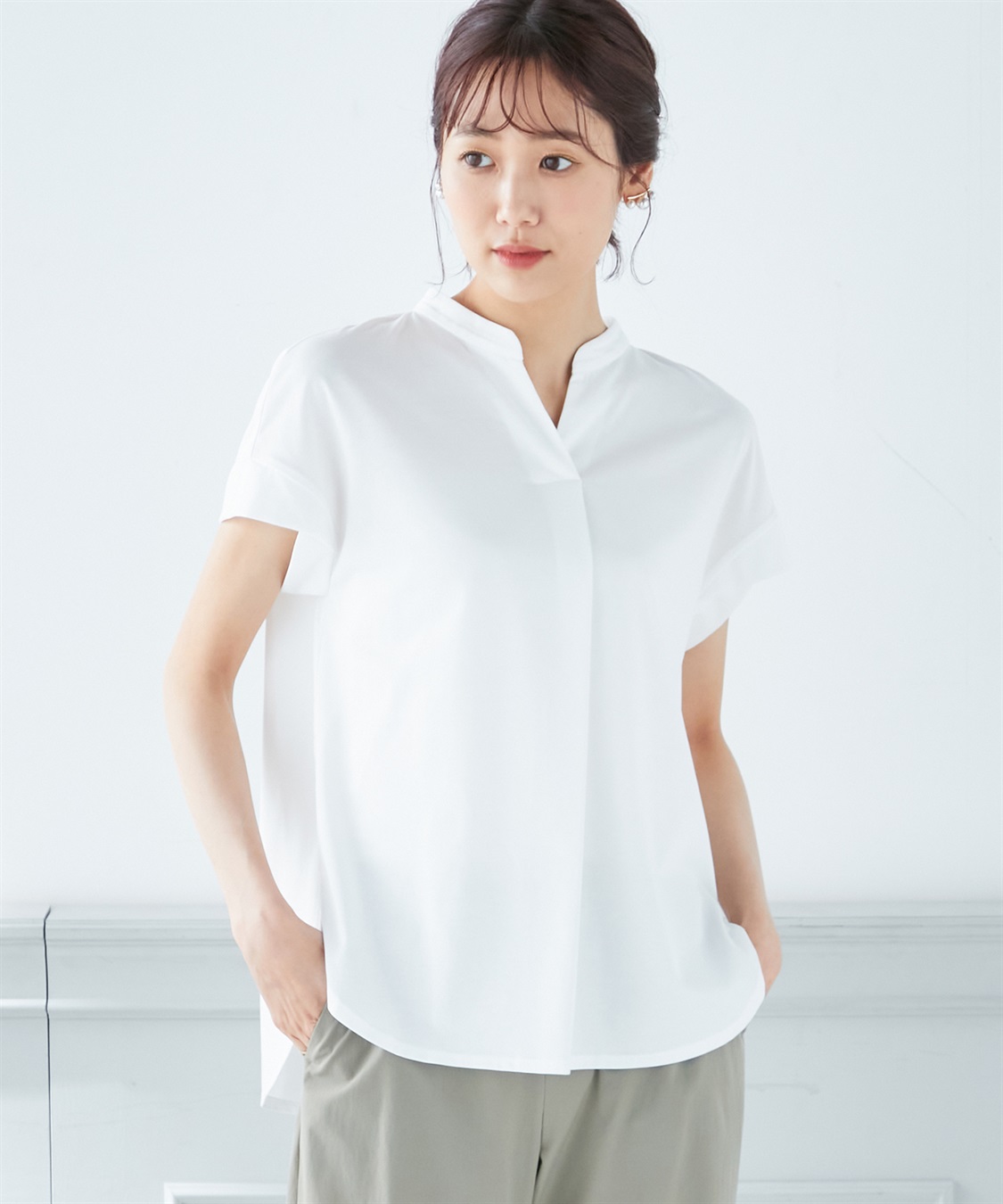 A/C DESIGN BY ALPHA CUBIC 【接触冷感】スキッパーカットプルオーバー_variation_1