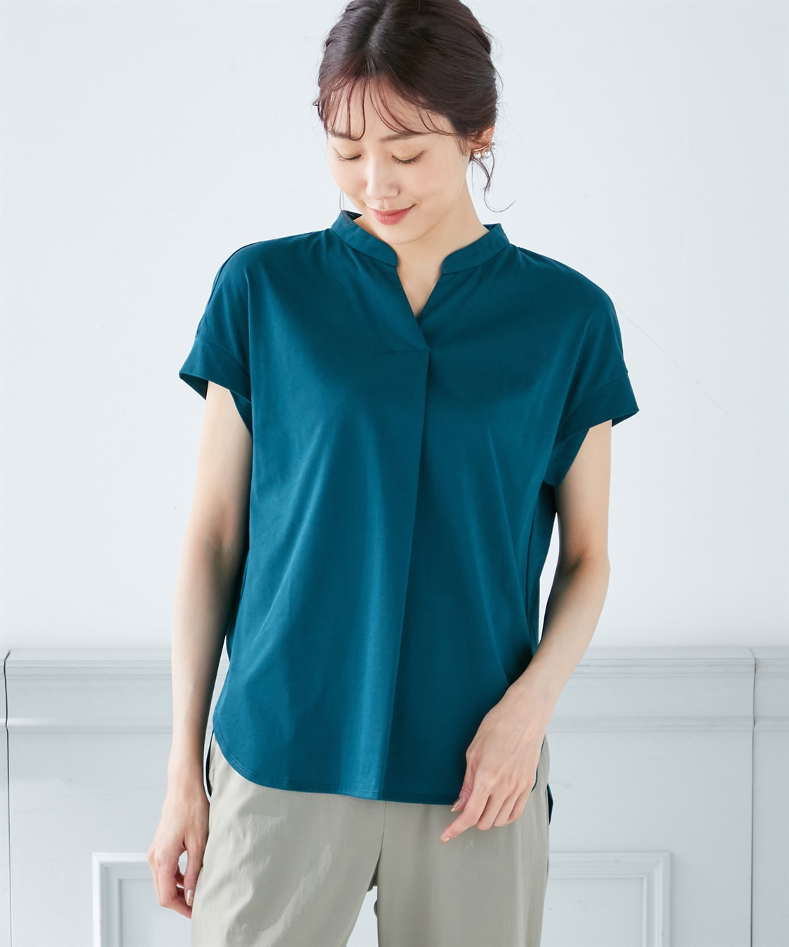 A/C DESIGN BY ALPHA CUBIC 【接触冷感】スキッパーカットプルオーバー_variation_2