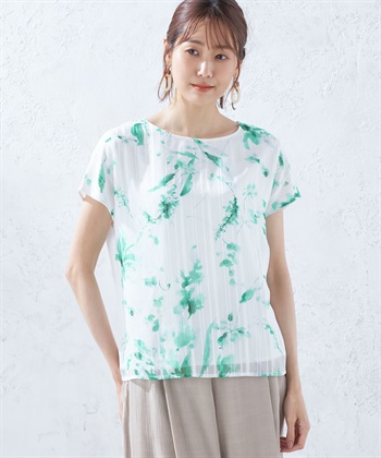 A/C DESIGN BY ALPHA CUBIC 水彩フラワープリントプルオーバー_variationthumb_1