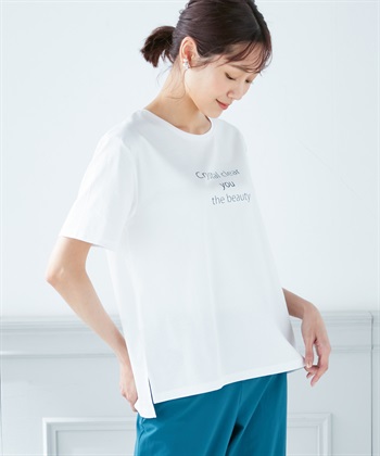 A/C DESIGN BY ALPHA CUBIC 【接触冷感】ゆるシルエットロゴプリントTシャツ_variationthumb_2